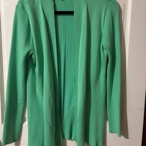 Open-Front Lightweight Cardigan Sweater in bright  Green